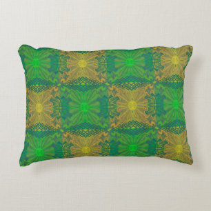 Coussins Décoratifs Chêne King, motif floral bohème, vert & jaune