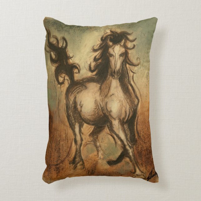 Coussins Décoratifs Cheval sauvage et couleurs chaudes (Devant(Vertical))