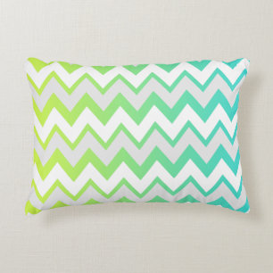 Coussins Décoratifs Chevron motif citron vert turquoise aqua ombre élé