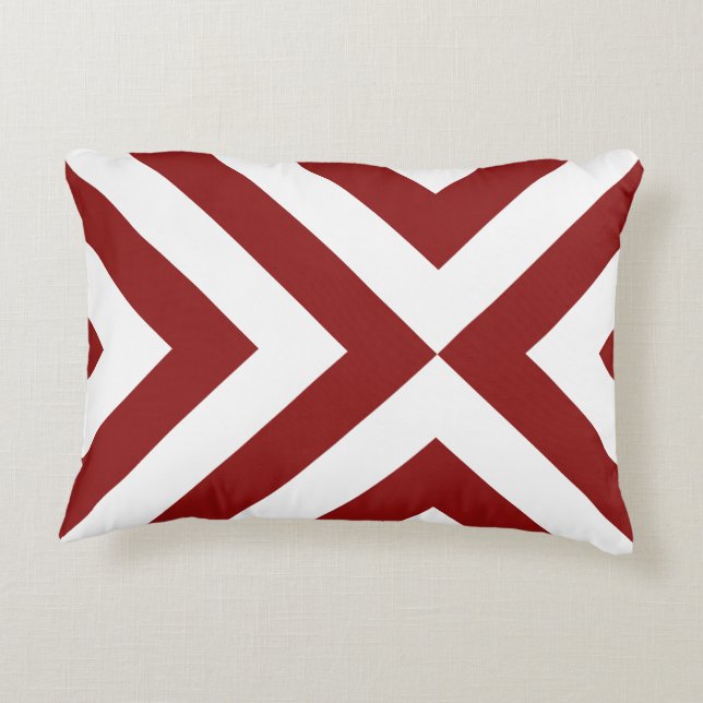 Coussins Décoratifs Chevrons rouges et blancs (Dos)