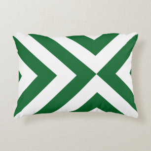 Coussins Décoratifs Chevrons verts et blancs