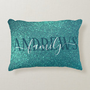 Coussins Décoratifs Chic Elegant Turquoise Blue Sparkly Parties scinti