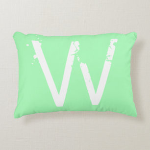 Coussins Décoratifs Chic Grunge Monogramme Vert Menthe