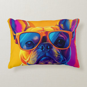 Coussins Décoratifs Chien bouledogue français cool avec des lunettes d