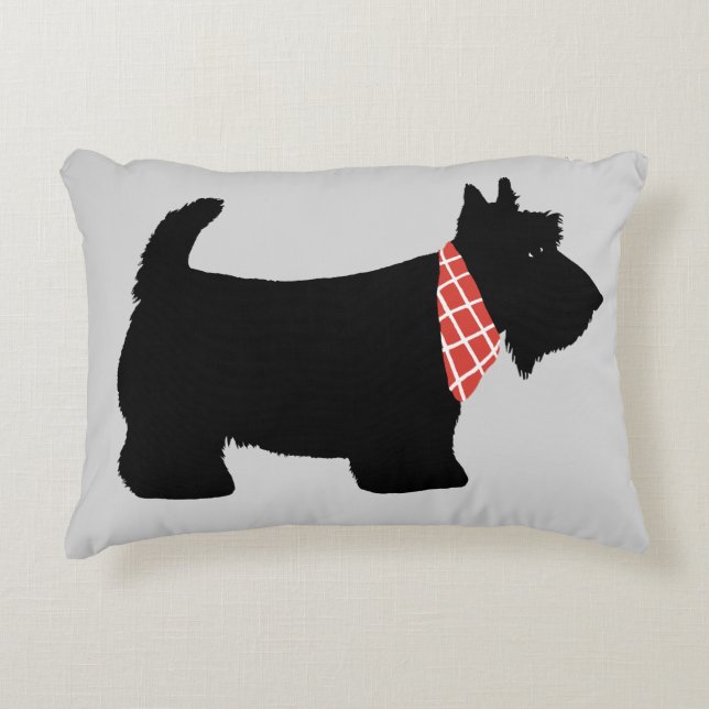 Coussins Décoratifs Chien de Terrier écossais noir (Devant)