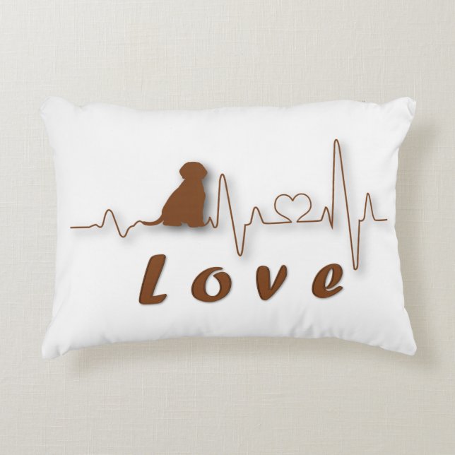 Coussins Décoratifs Chien Love ECG (Devant)