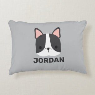 Coussins Décoratifs Chien-taureau français mignon avec nom personnalis