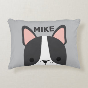 Coussins Décoratifs Chien-taureau français mignon avec nom personnalis