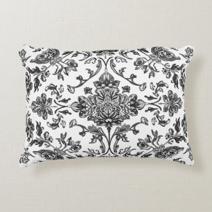 Coussins Décoratifs Chinoiserie Florale Aquarelle Noir & Blanc