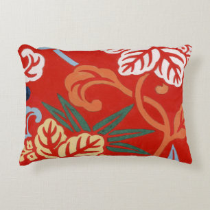 Coussins Décoratifs Chinoiserie Rouge Floral Hawaïen Kimono Japonais
