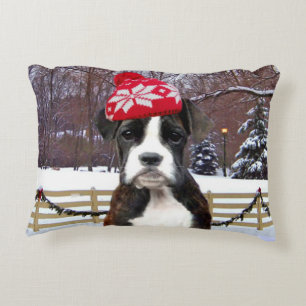 Coussins Décoratifs Chiot de boxeur de Noël