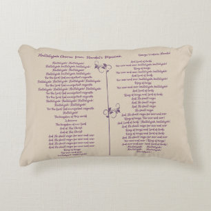 Coussins Décoratifs Chœur Alléluia Messie de Haendel texte violet