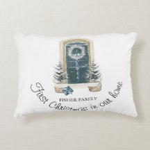 Christmas In Our New Home Watercolor Sage Green