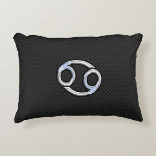 Coussins Décoratifs Chrome comme cancer Zodiac Connexion Noir