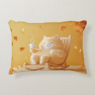 Coussins Décoratifs Chubby chatte peluche, allongé sur la chaise à bas