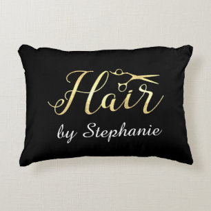 Coussins Décoratifs Ciseaux en or Scissors Coiffeur Salon de Coiffure