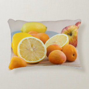 Coussins Décoratifs Citron avec abricots et pommes Photographie culina