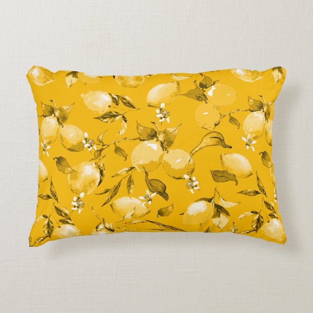 Coussins Décoratifs citrons aquarelle 10 (Devant)