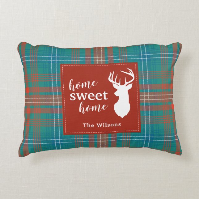 Coussins Décoratifs Clan Rustique Plaid Wilson Tartan Personnalisé (Devant)