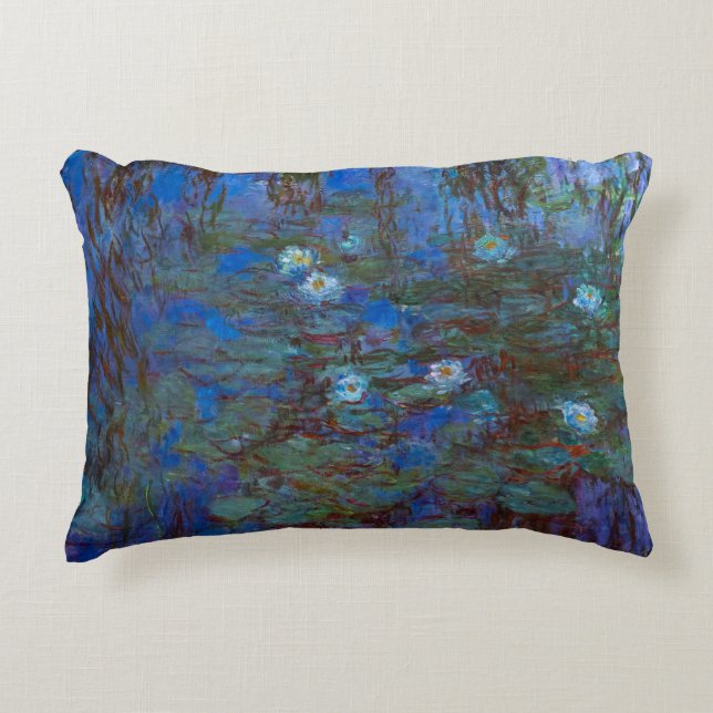 Coussins Décoratifs Claude Monet - Lys d'Eau Bleue (Devant)