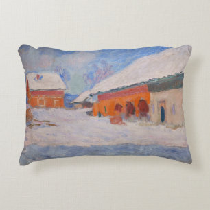 Coussins Décoratifs Claude Monet - Norvège, Maisons rouges à Bjornegaa