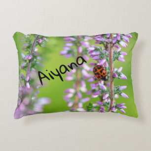 Coussins Décoratifs Coccinelle sur fleur violette   -   
