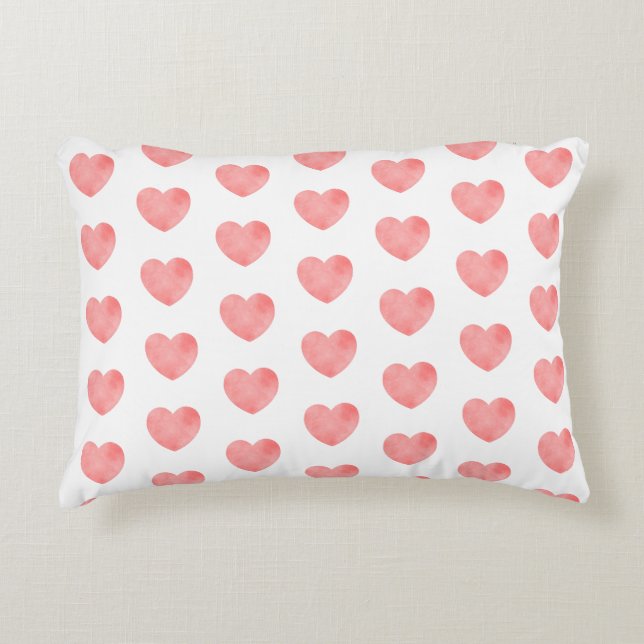 Coussins Décoratifs Coeur d'aquarelle rose motif (Devant)