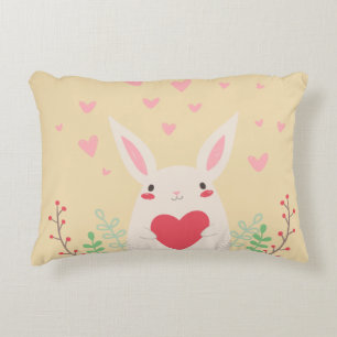 Coussins Décoratifs Coeur de lapin mignon valentine