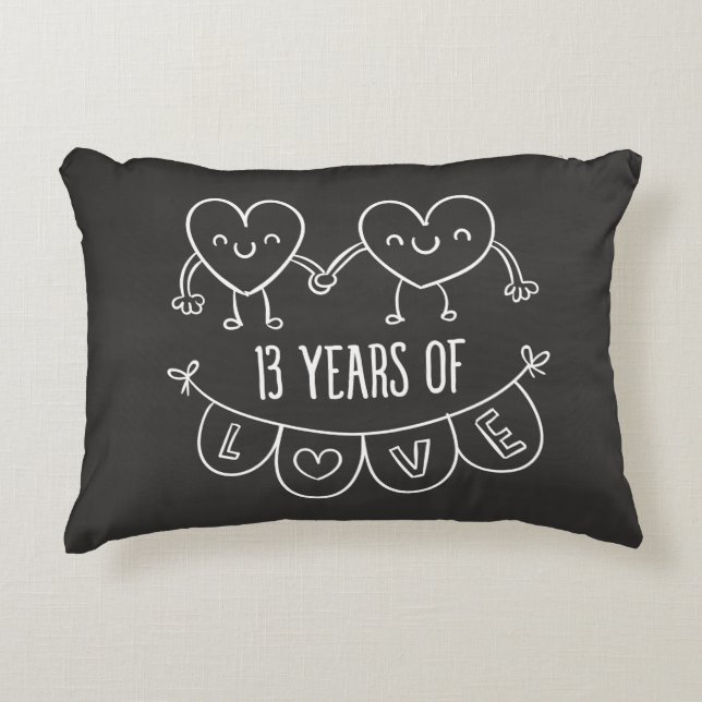 Coussins Décoratifs Coeurs de la calèche du 13e anniversaire (Devant)