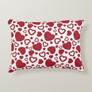 Coussins Décoratifs Cœurs Roses Rouges Motif Minimaliste Saint-Valenti