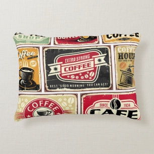 Coussins Décoratifs Coffee signes et collection étiquette. Retro et vi
