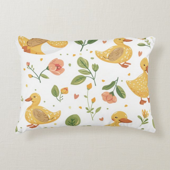 Coussins Décoratifs Cojín infantil con patitos y flores (Devant)