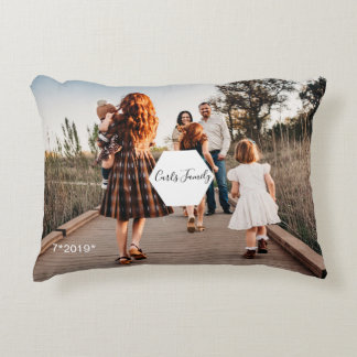 Coussins Décoratifs Collecte de la famille personnalisée Monogramme de