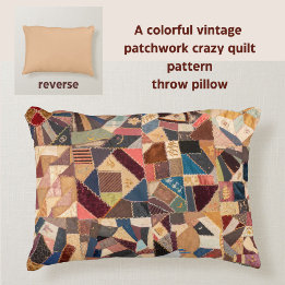 Coussins Décoratifs Coloré Vintage Patchwork Crazy Quilt Rustique