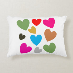 Coussins Décoratifs Colorful Lovely Hearts - L'amour vient dans toutes