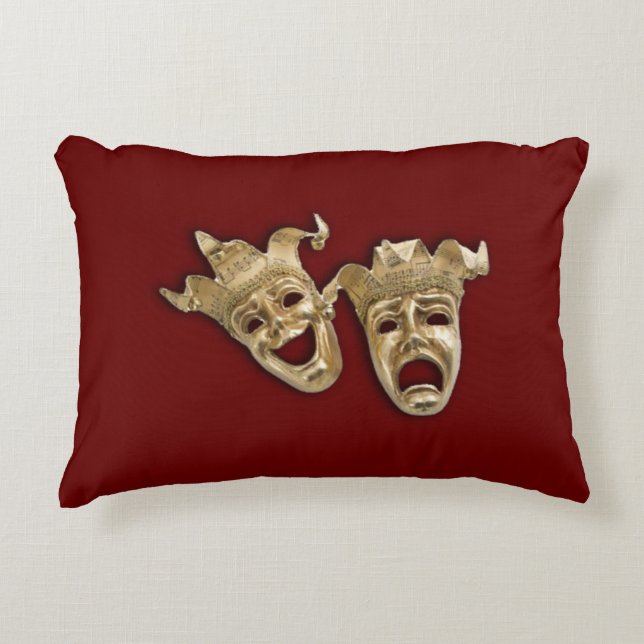 Coussins Décoratifs Comédie et tragédie Théâtre Masques Maroon (Devant)
