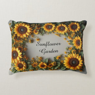 Coussins Décoratifs Conception de bouquet floral de tournesol rustique