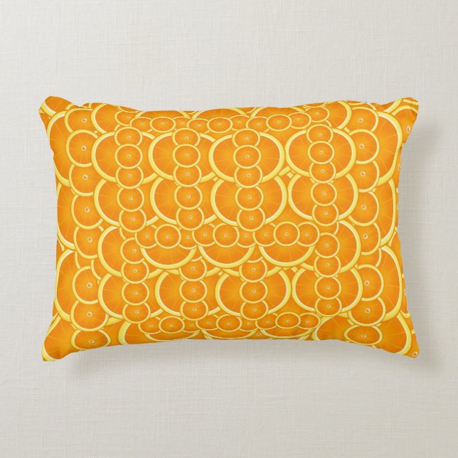 Coussins Décoratifs Conception de motif de citrus orange vibrant (Devant)