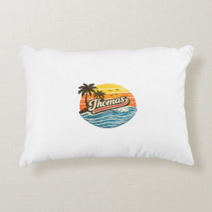 Coussins Décoratifs Conception de nom de Thomas Retro Sunset