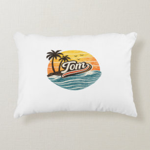 Coussins Décoratifs Conception de nom Sunset Retro Tom