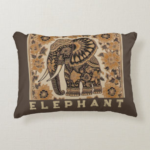 Coussins Décoratifs Conception de style vintage éléphant batik, Rétro
