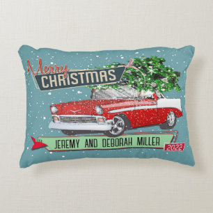 Coussins Décoratifs Conçu Retro Classic Car Noël