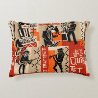 cool vintage of jazz band poster with trumpet play