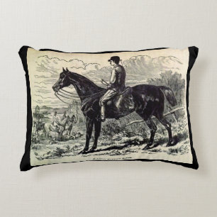 Coussins Décoratifs Copie du 19ème siècle un cheval léger de chasse