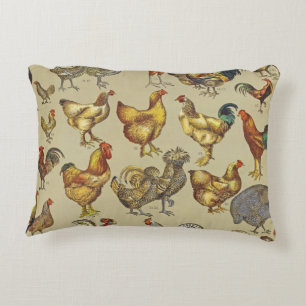 Coussins Décoratifs Coq Poulet de la ferme Volaille animale Pays