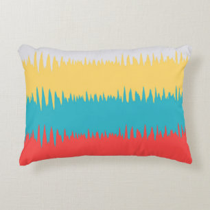 Coussins Décoratifs Corail mou Turquoise Jaune Blanc Zigzag Stripes