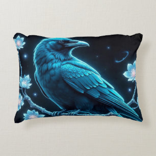 Coussins Décoratifs Corbeau floral bleu