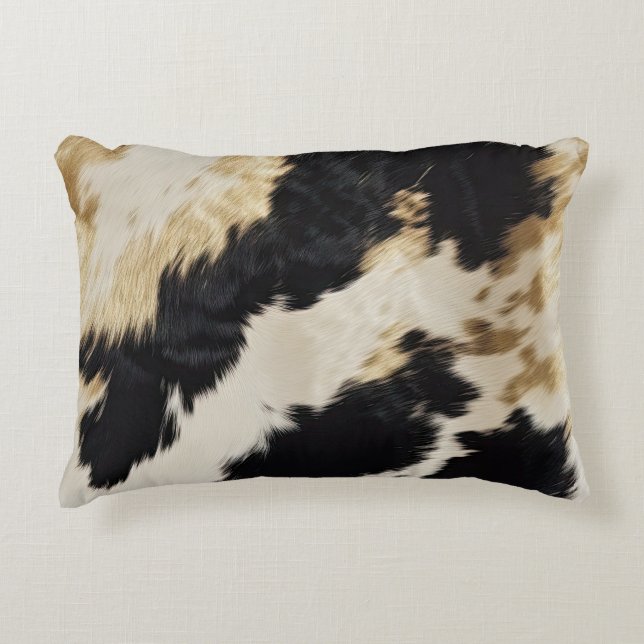 Coussins Décoratifs Cosy Black Cream Gold Southwest Cowhide (Devant)