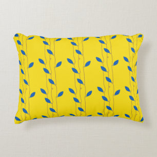 Coussins Décoratifs Cosy Bleu Jaune Bleu Feuille