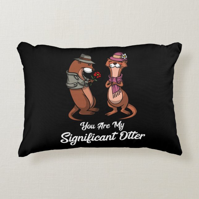 Coussins Décoratifs Couple animal de loutre mou significatif (Devant)